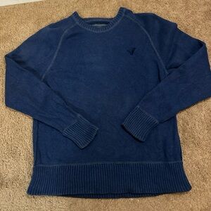 American Eagle Men’s Size Medium Blue Sweater Crewneck Pullover 100% Cotton
